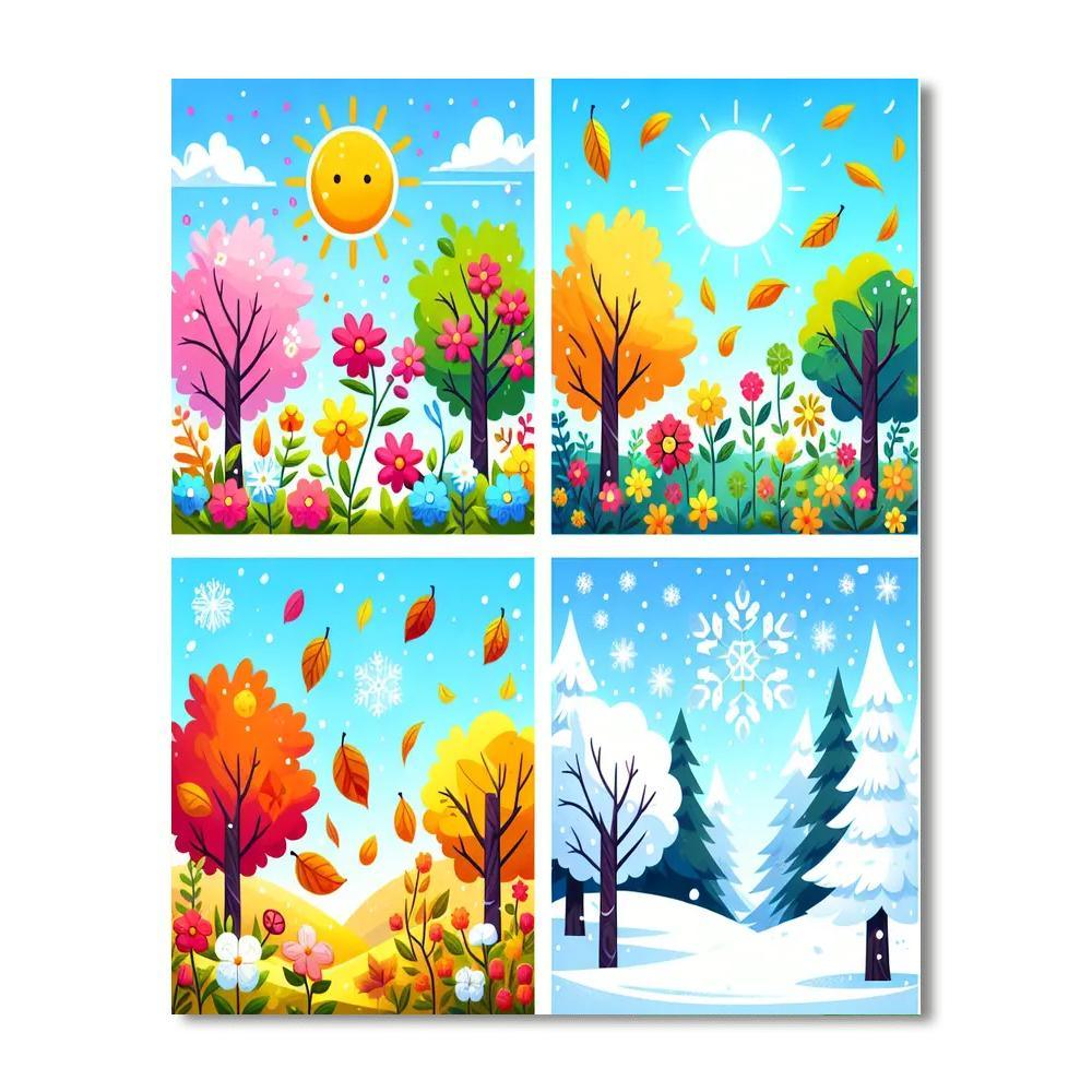 Magical Seasons Celebration Paint By Numbers Art