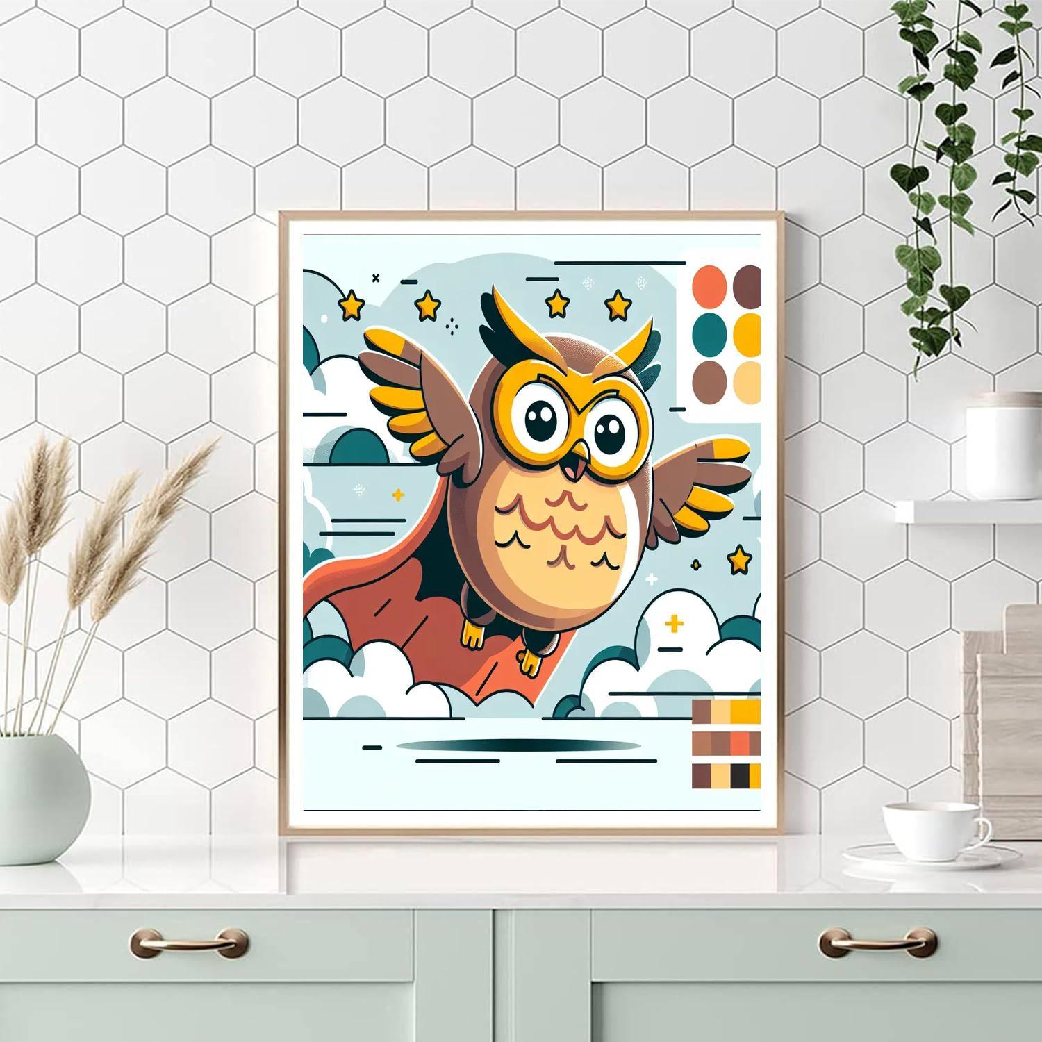 Superhero Owl Numbered Painting Kits