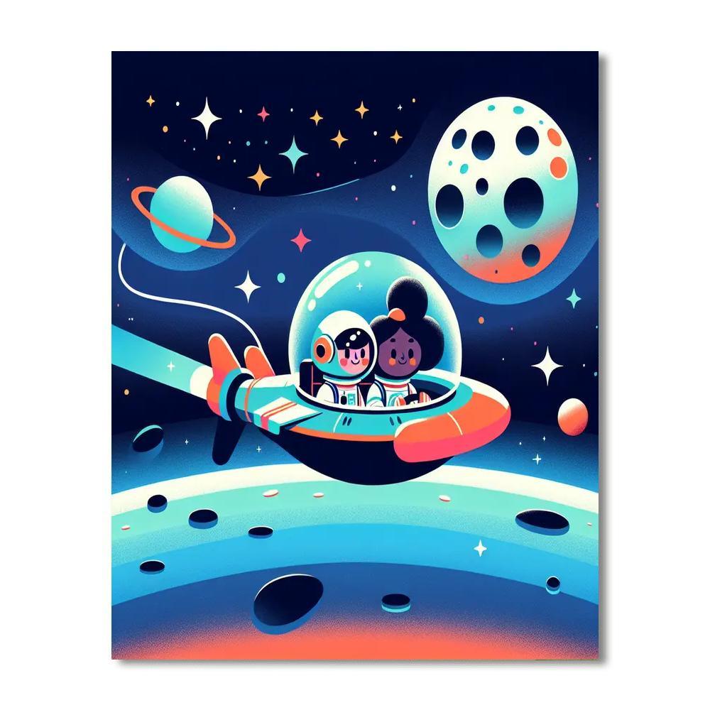 Lunar Launch Adventure Paint By Numbers Art