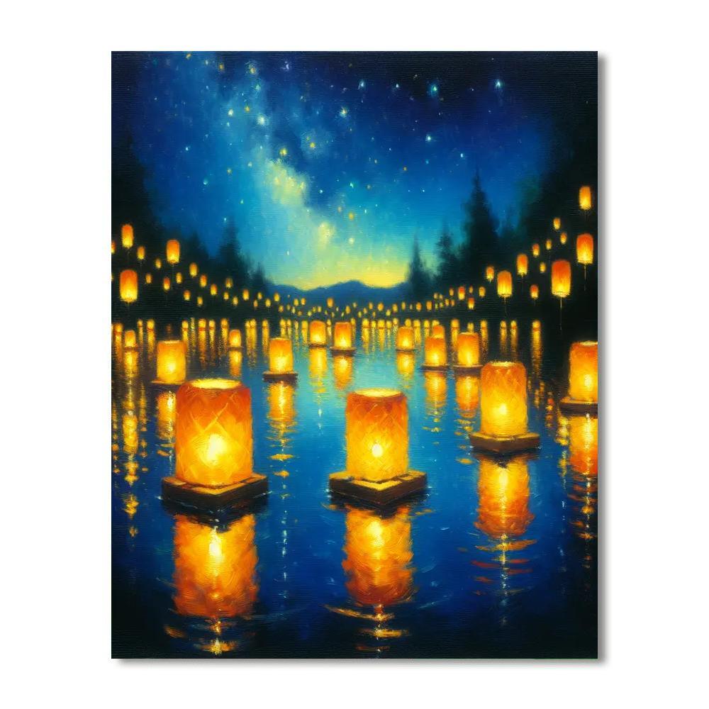 Floating Lantern Festival Numbered Painting Kits