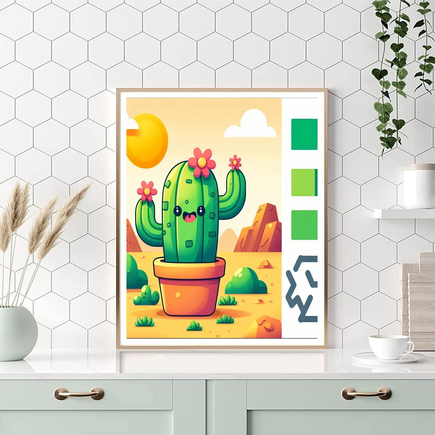 Cool Cactus Painting Number Kit