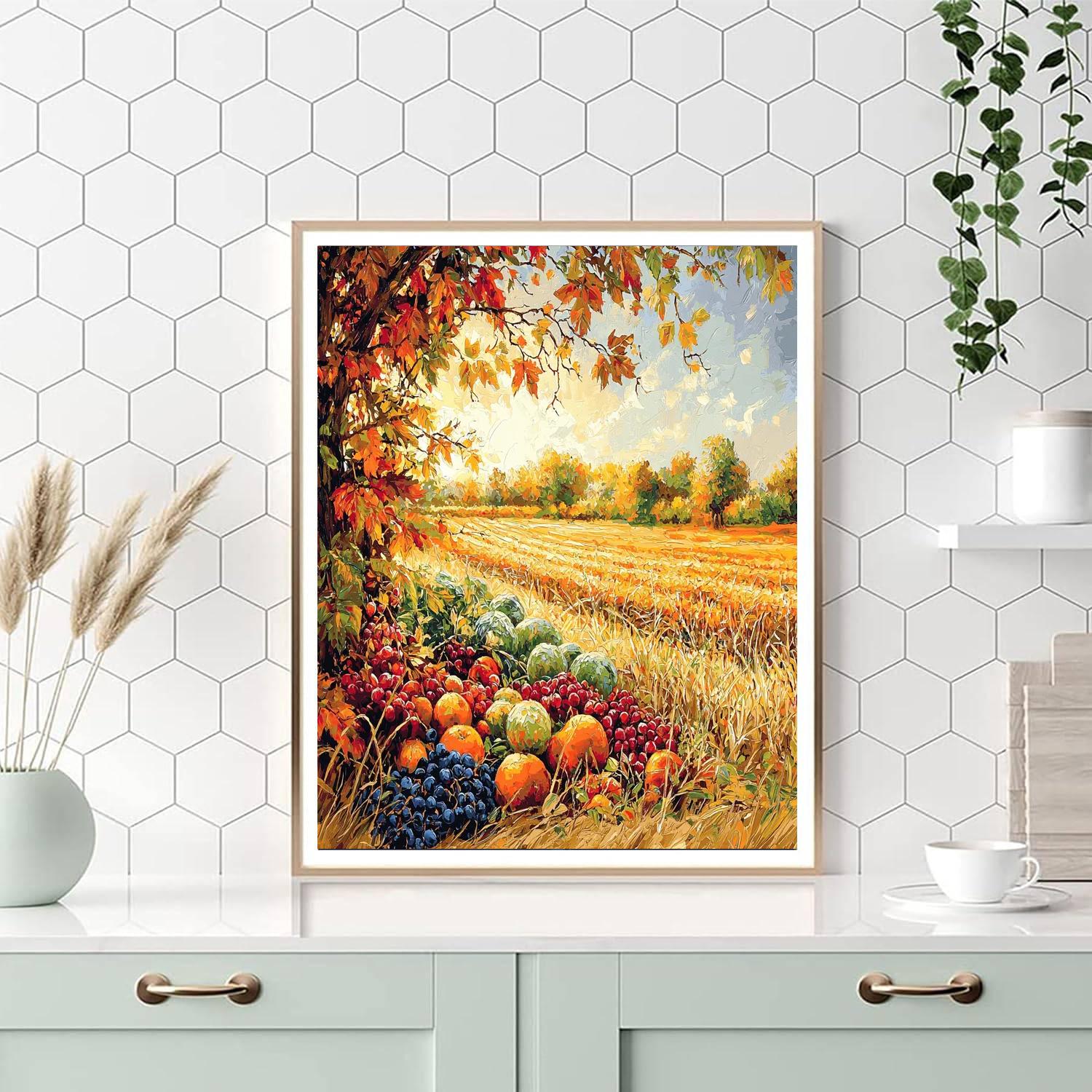 Paul Cézanne Inspired Sunlit Harvest  Number Painting