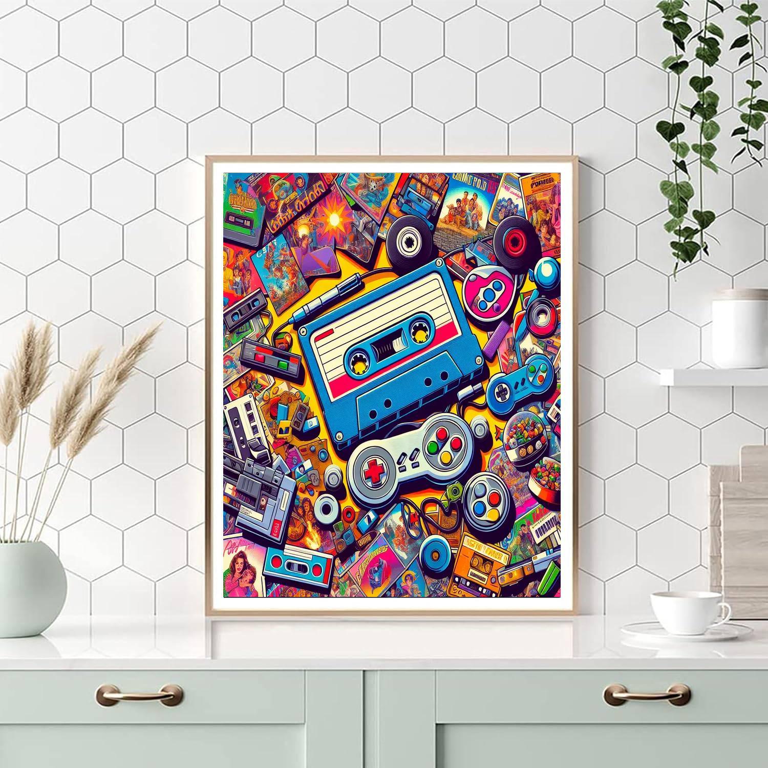 Retro Pop Culture Collage Paint By Numbers Art