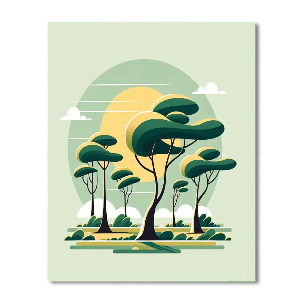 Tranquil Trees Paint By Numbers Kits