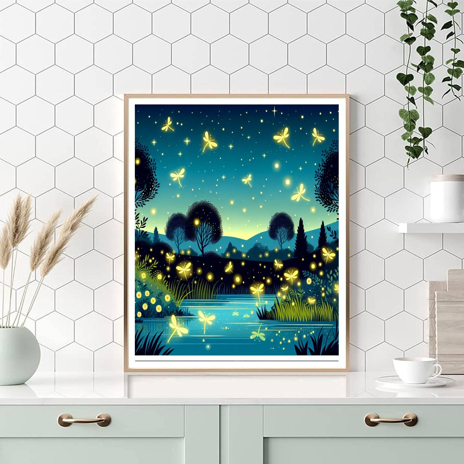 Charming Firefly Festival Paint By Numbers Art