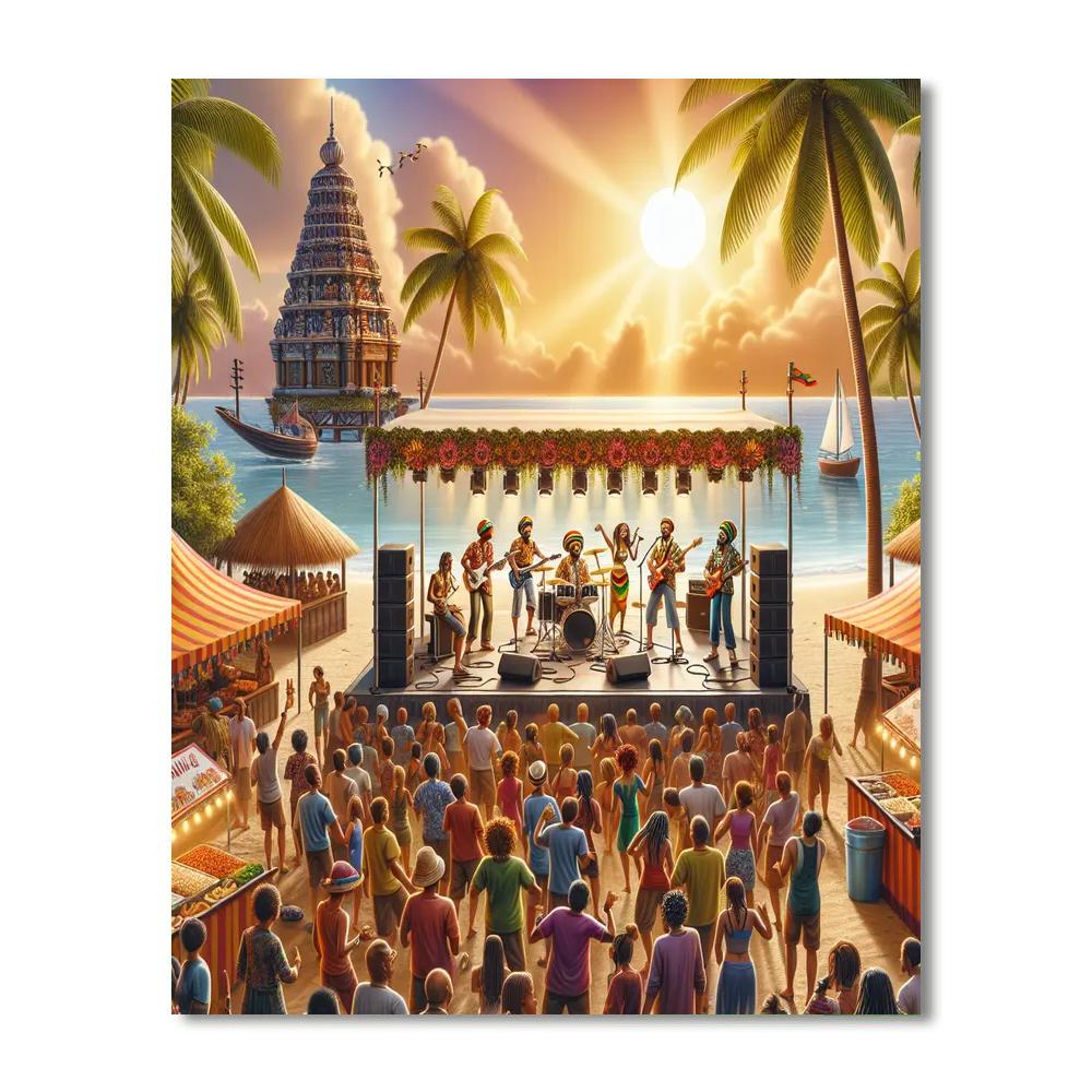 Jamaica Reggae Sumfest Paint By Color