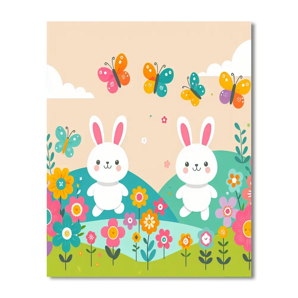 Happy Hopping Bunnies Paint By Numbers