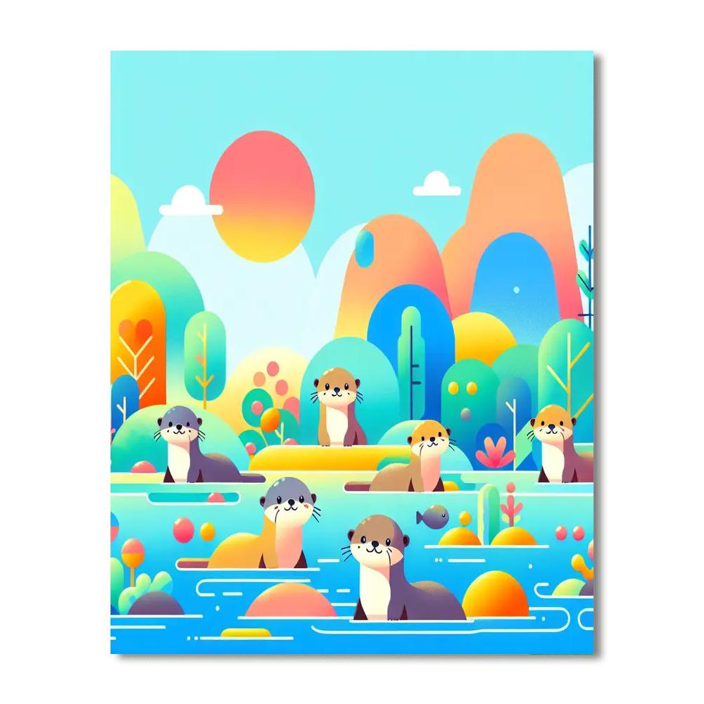 Otter Oasis Extravaganza Paint By Numbers
