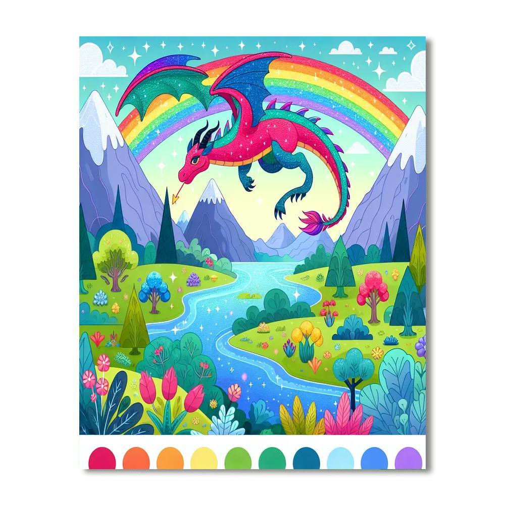 Rainbow Dragon Quest Number Painting