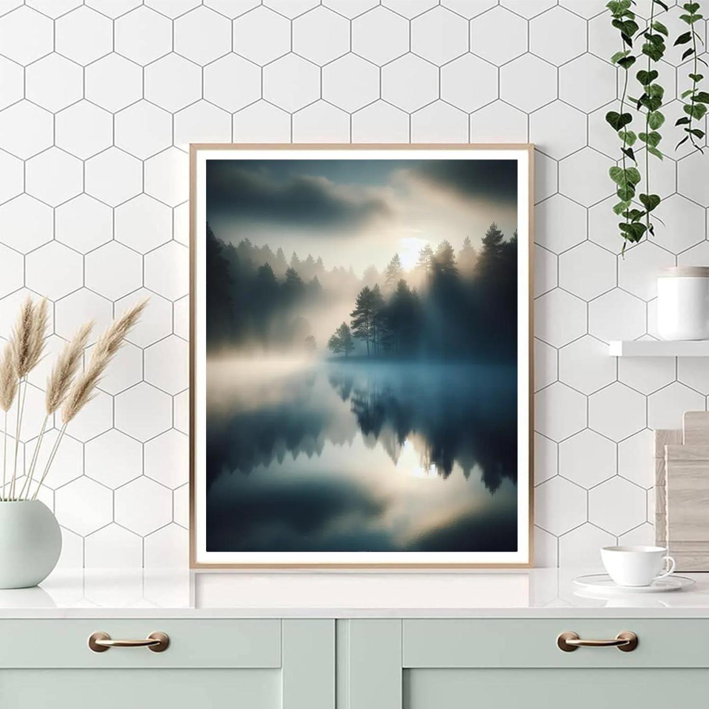 Quiet Lake At Dawn Paint By Numbers Art