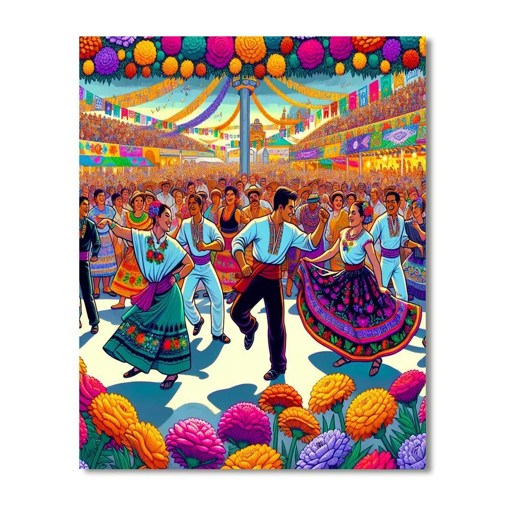 Guelaguetza Festival DIY Paint By Numbers