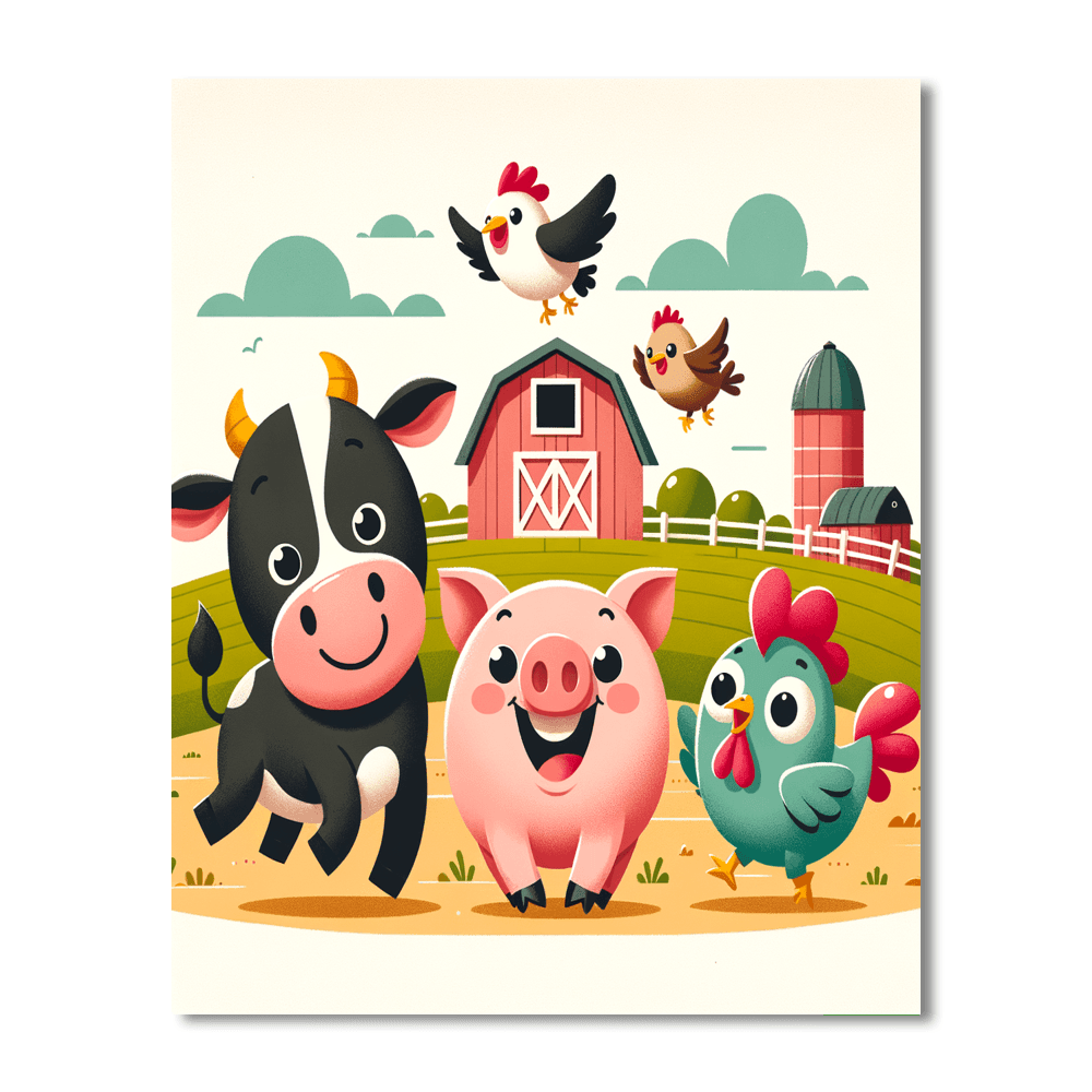 Happy Farmyard Friends Paint By Number