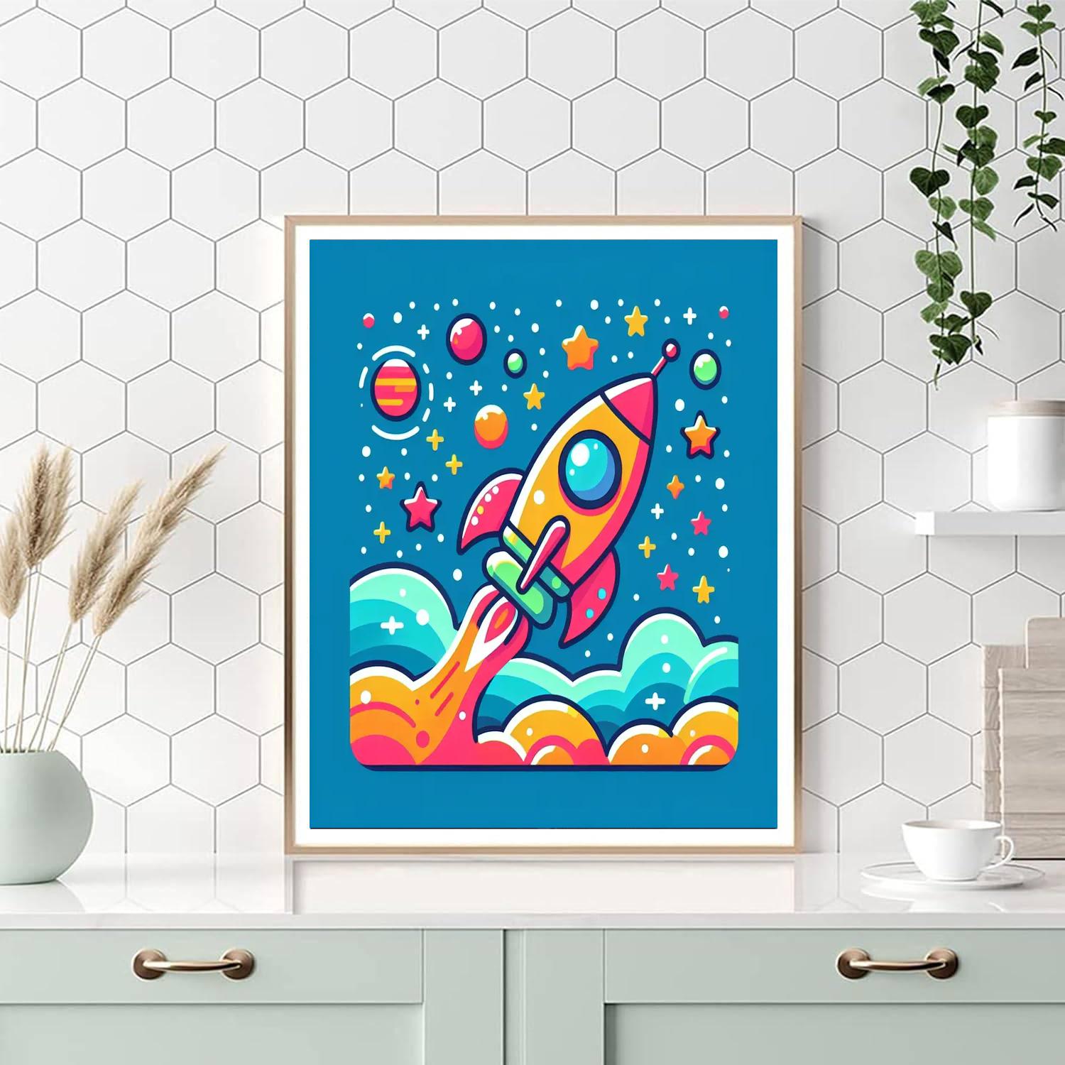 Space Explorer Rocket Ride Paint By Numbers