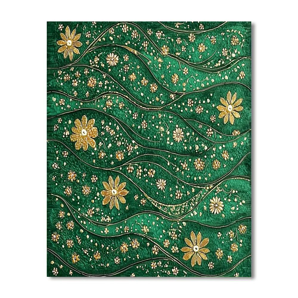 Nandalal Bose Inspired Emerald Waves Of Heritage  Painting Number Kit