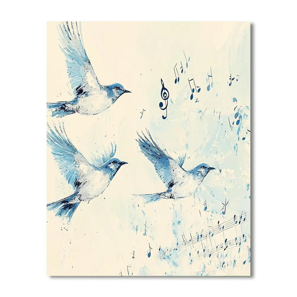 Leonardo Da Vinci Inspired Celestial Songbirds  Paint By Number