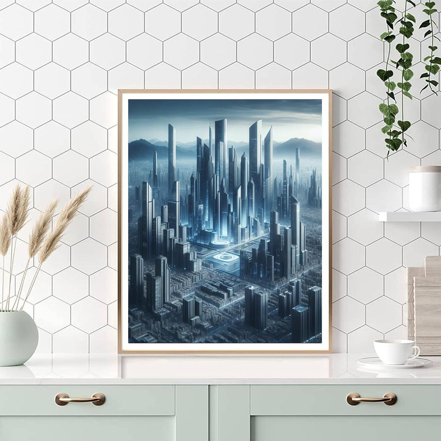 Futuristic City Marvel Paint By Numbers Kits