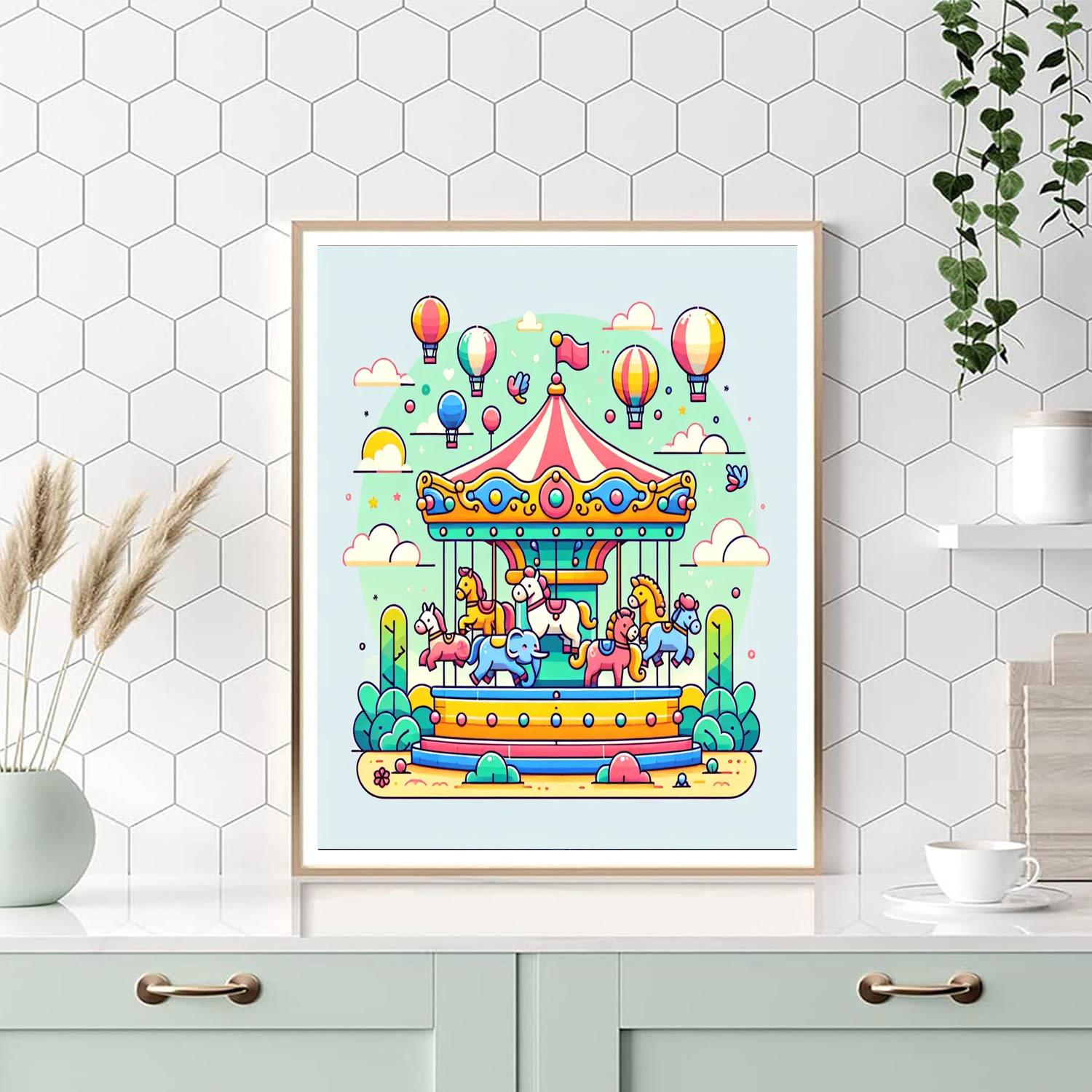 Cute Carousels Numbered Painting Kits