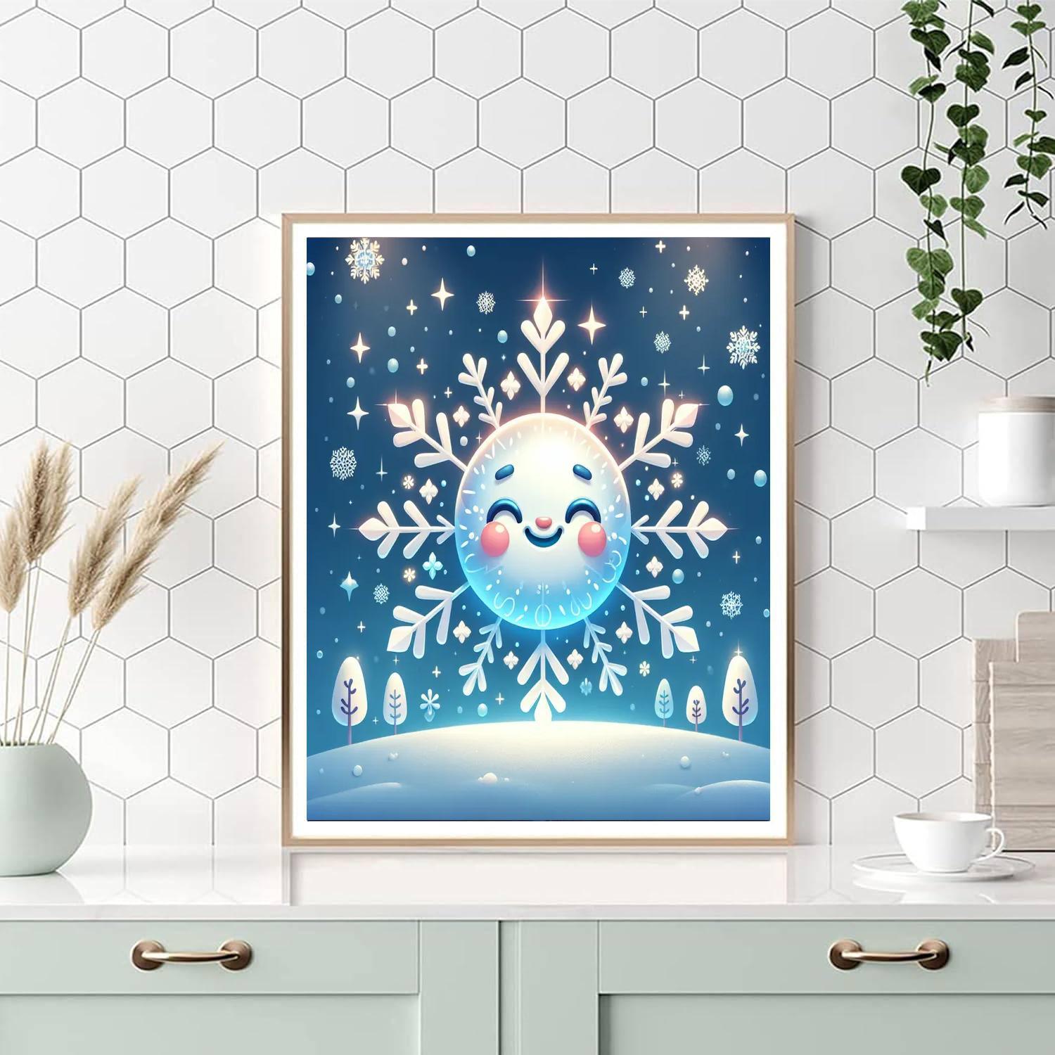 Happy Snowflake Paint By Numbers Art