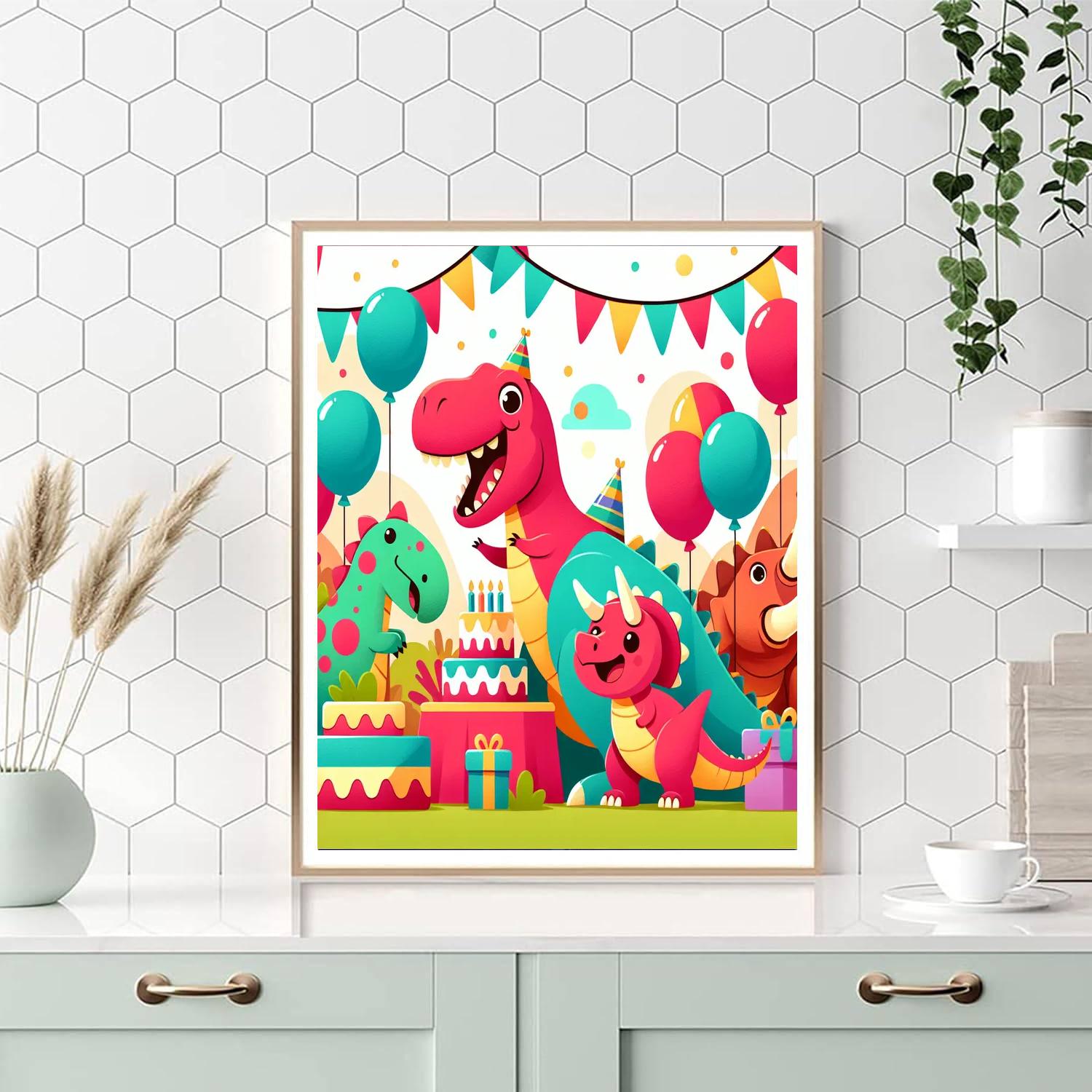 Colorful Dinosaur Party Numbered Painting Kits
