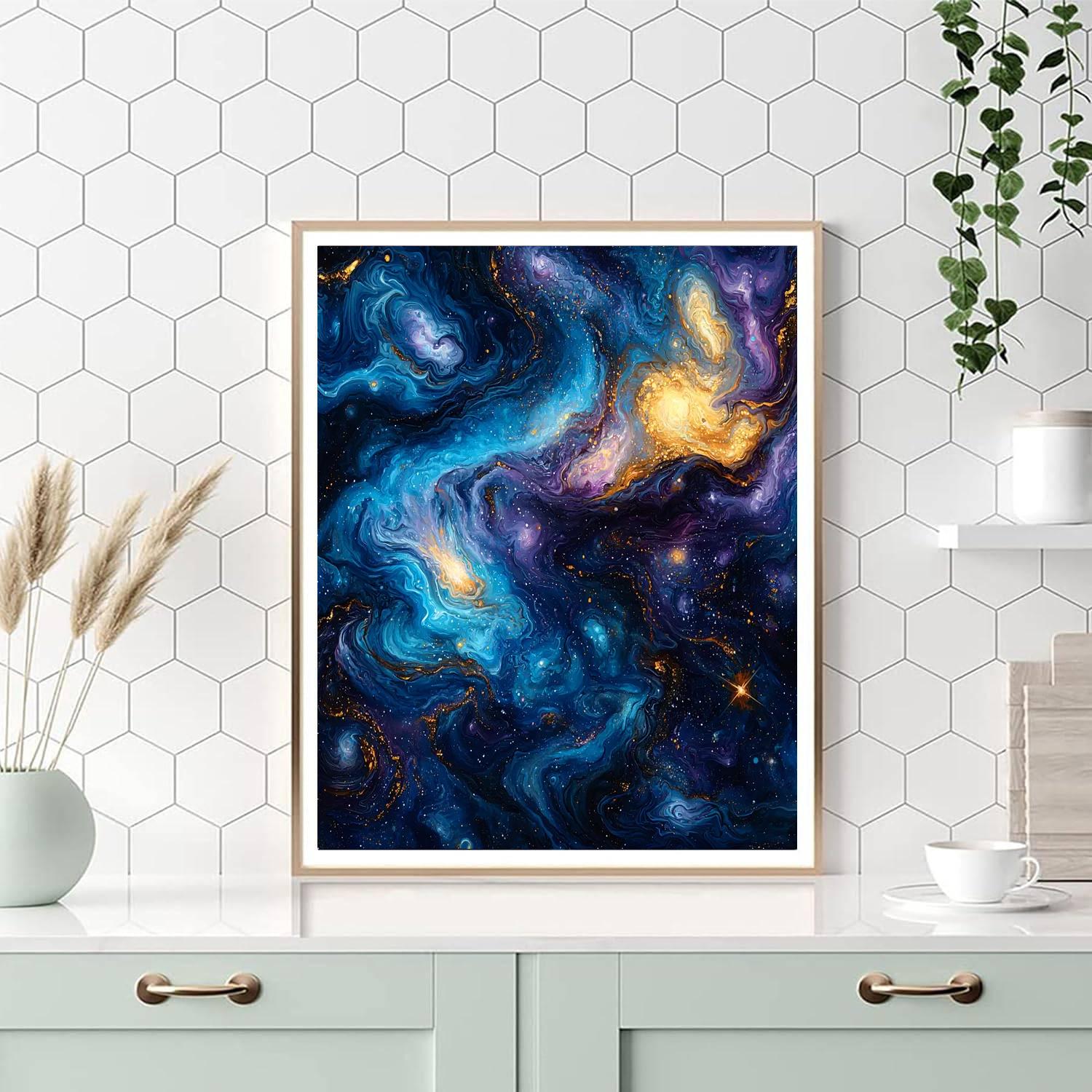 Michelangelo Inspired Celestial Embers  DIY Paint By Numbers