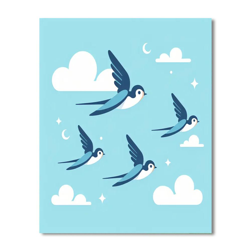 Soaring Swallows Numbered Painting Kits