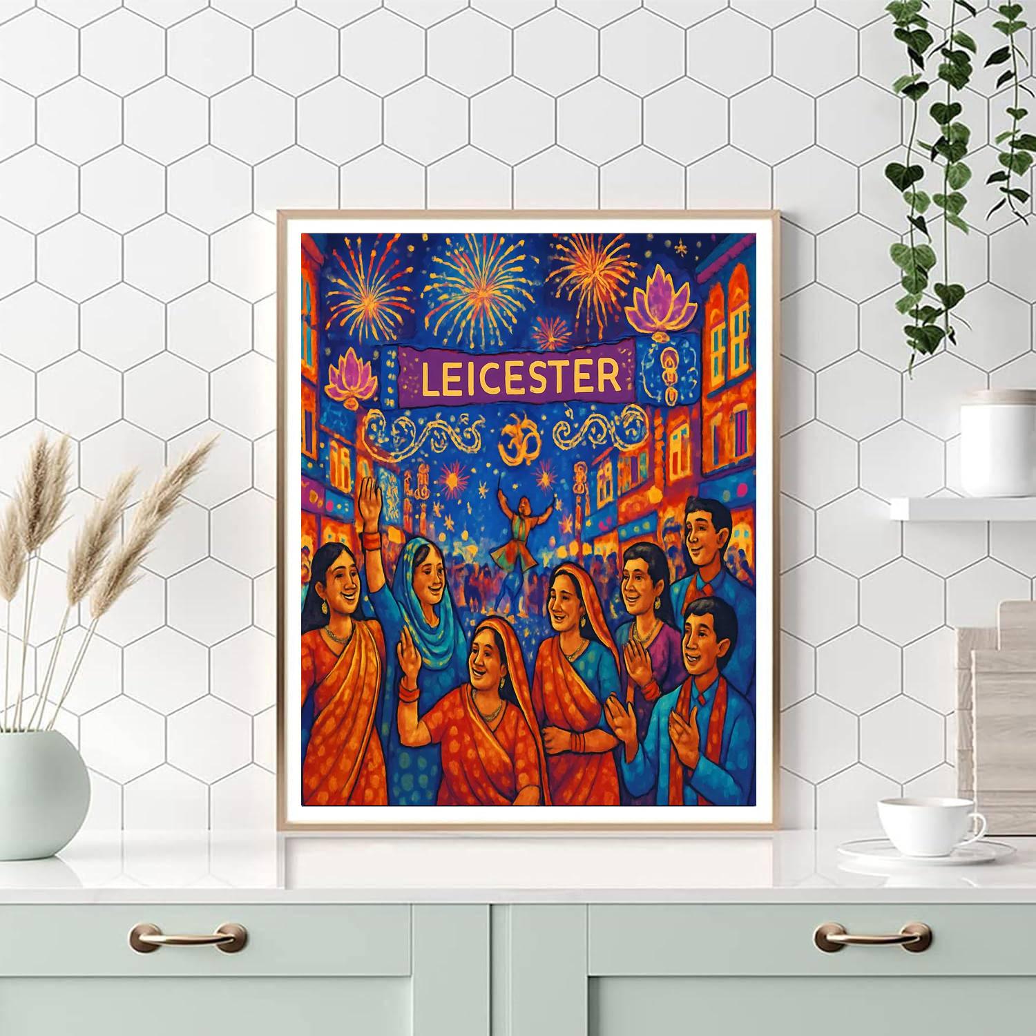 Diwali Light Festival - Leicester, England Painting By Numbers Kit