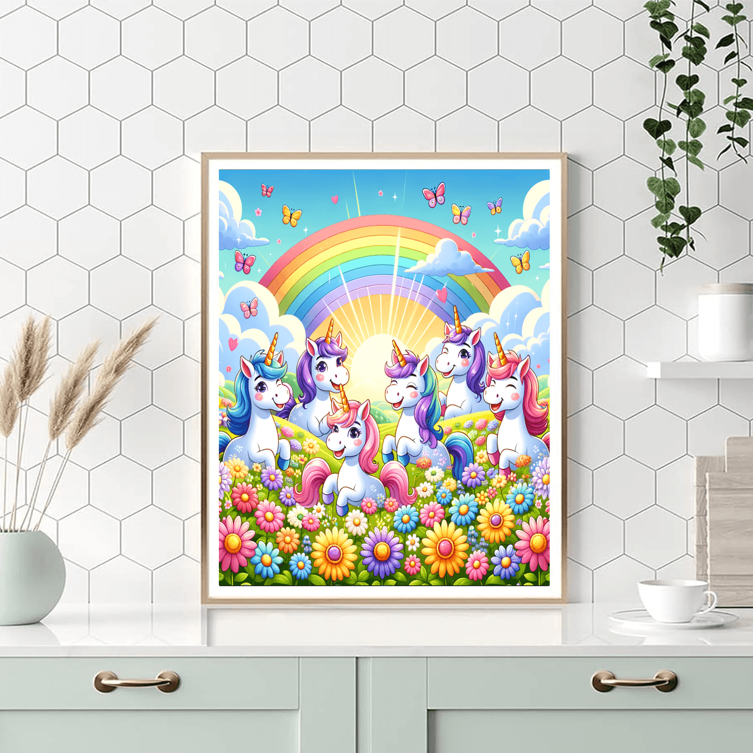 Rainbow Unicorns DIY Paint By Numbers