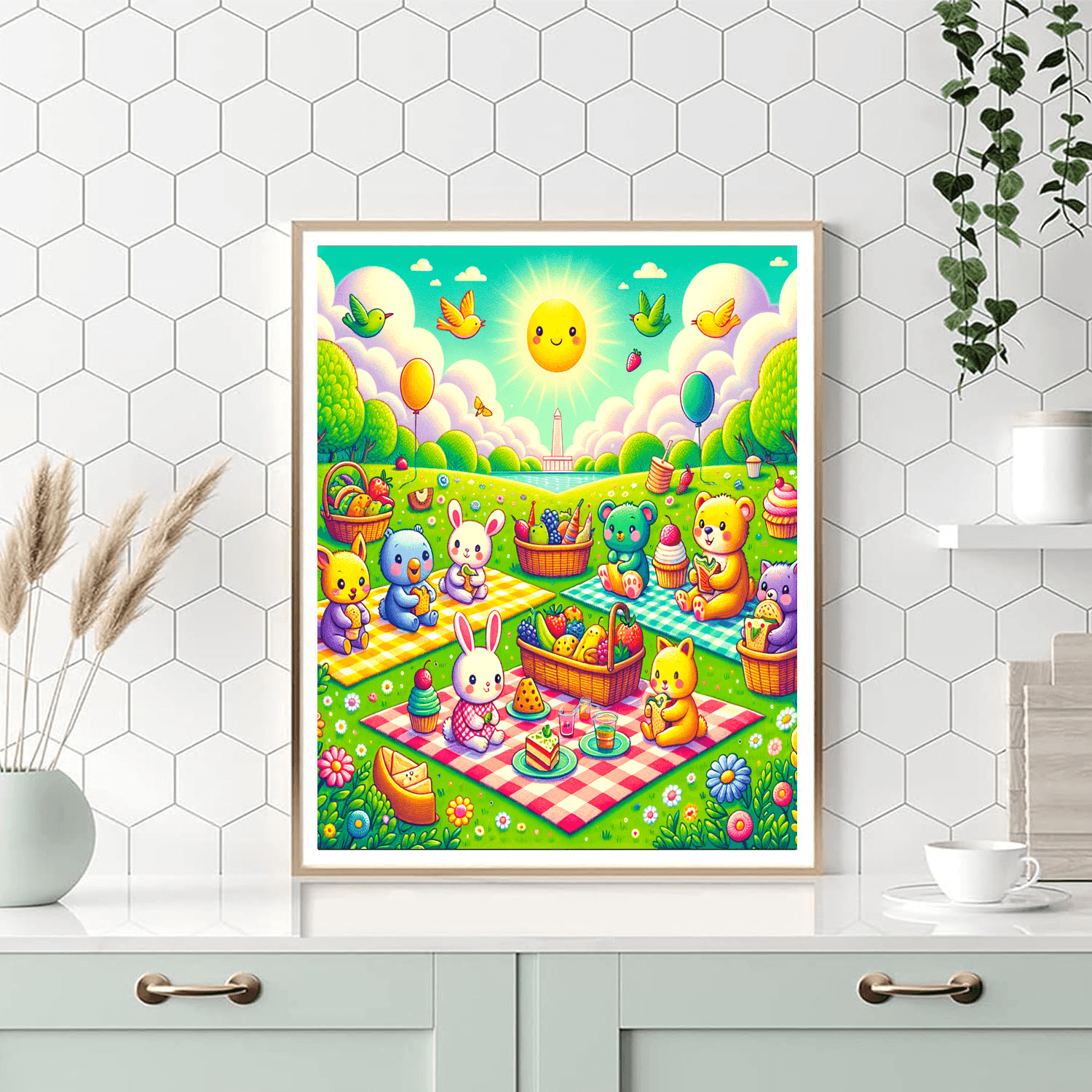 Charming Animal Picnic DIY Paint By Numbers