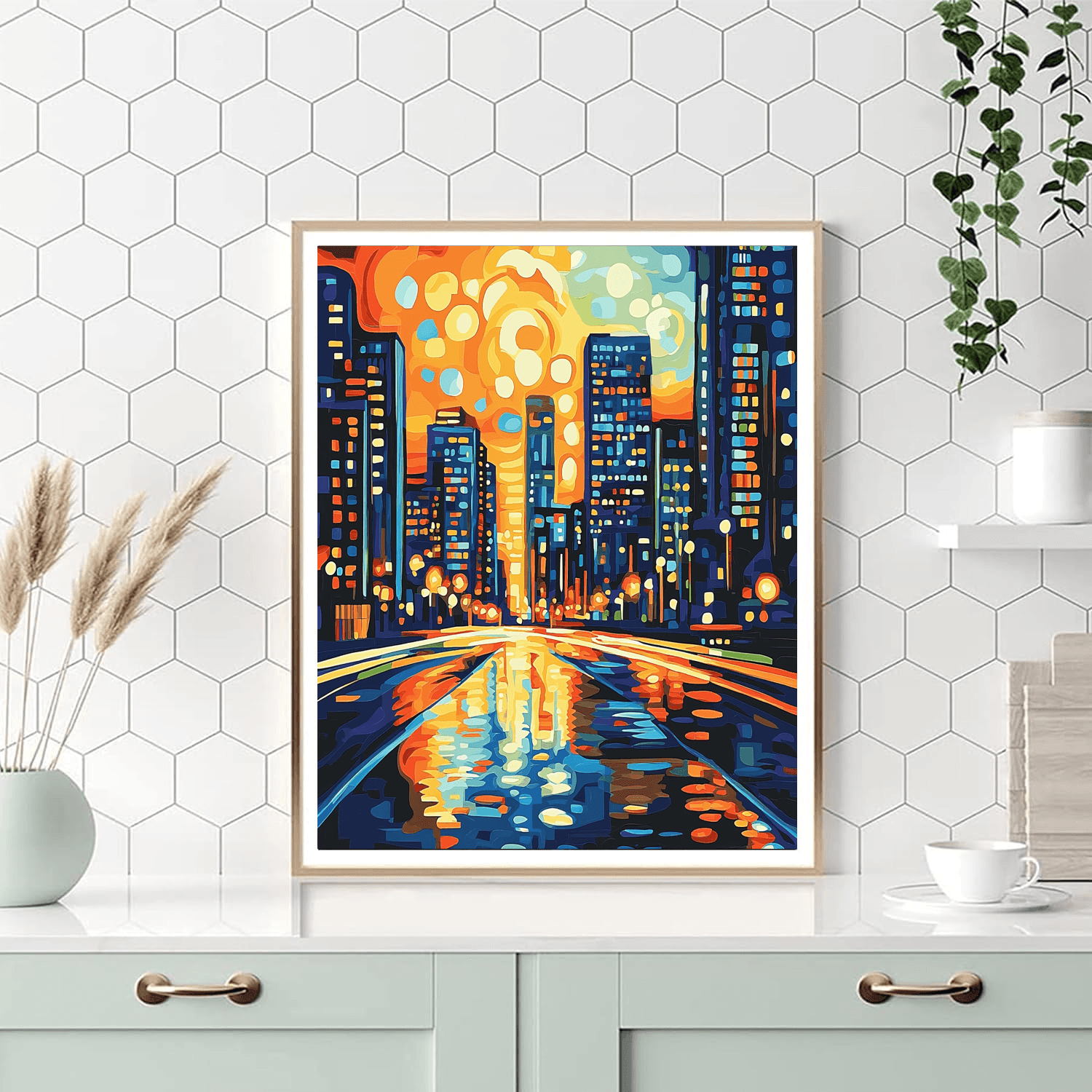 Wassily Kandinsky Inspired Modernist Twilight Boulevard  Paint By Numbers Kits