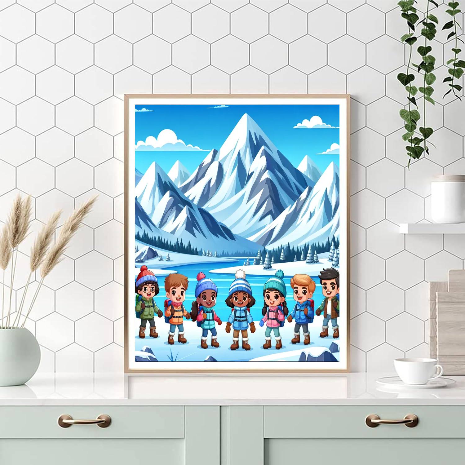Adventurous Snowy Expedition Paint By Color