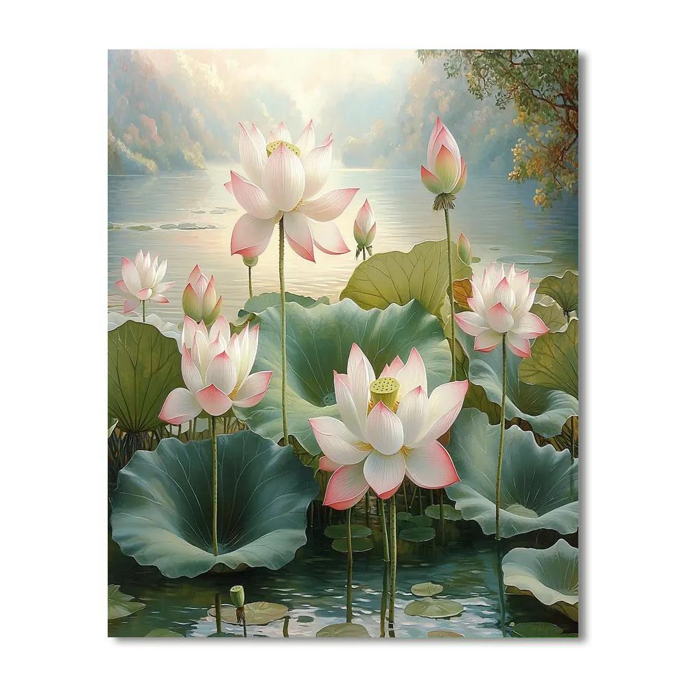 Zhao Mengfu Inspired The Enchantment Of Lotus Blooms  Paint By Color