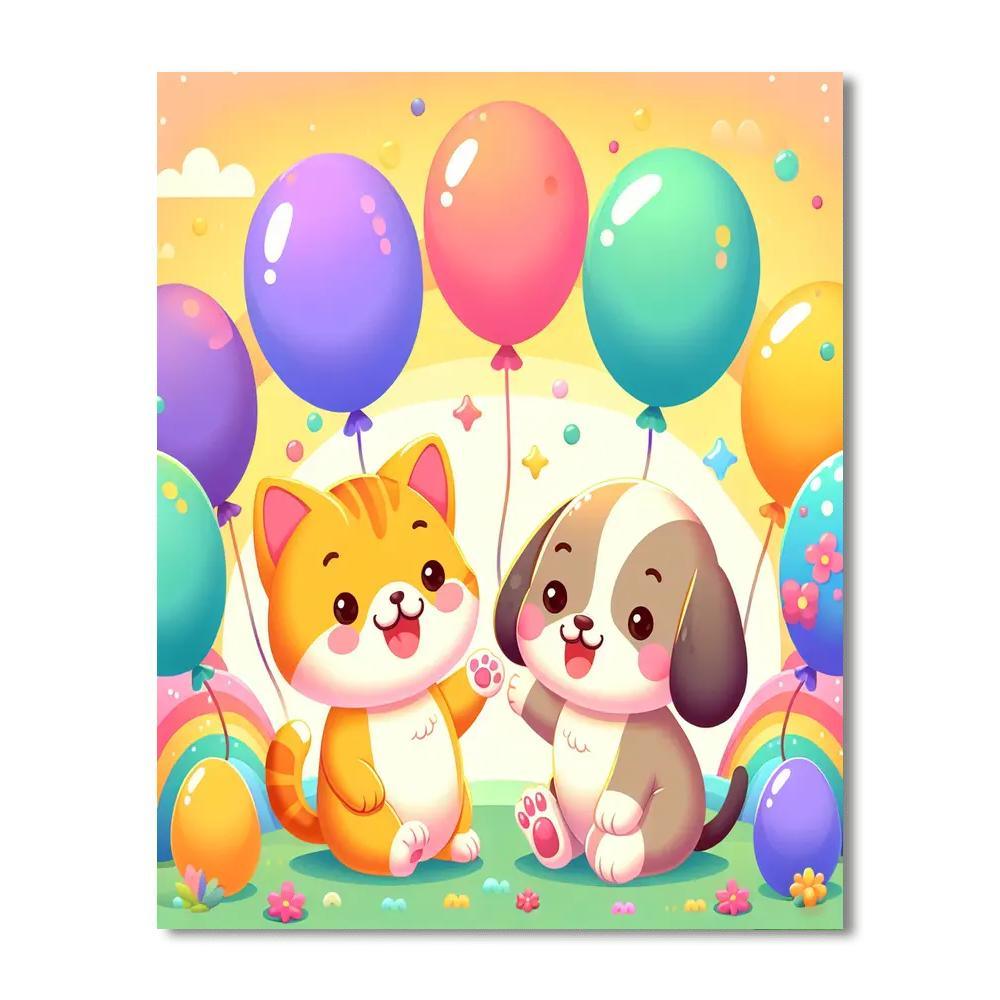 Cuddly Pets Party Numbered Painting Kits