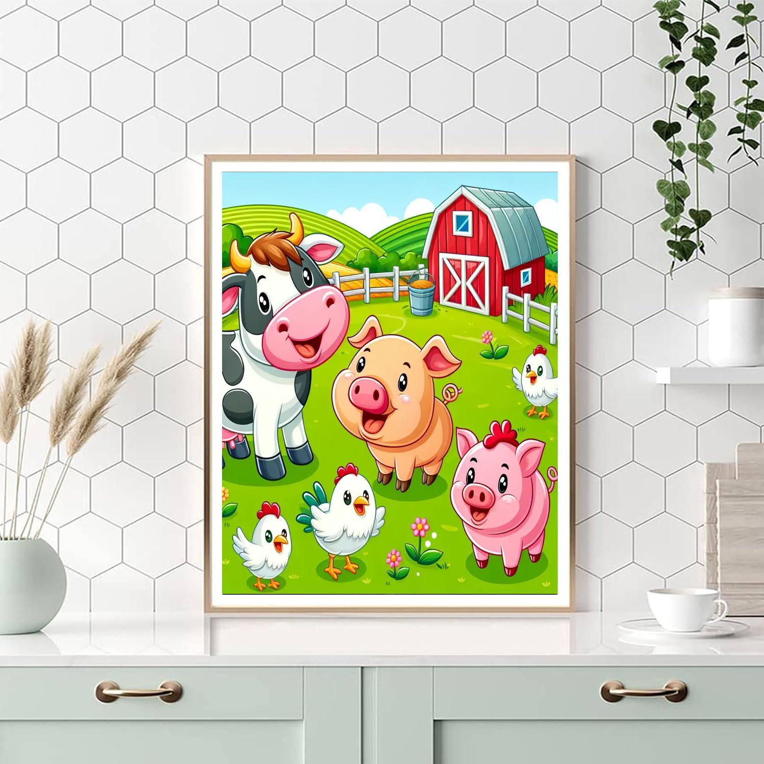 Animal Friends On The Farm Paint By Number