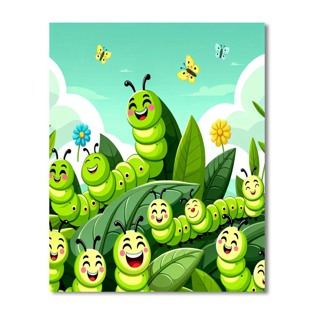 Giggling Caterpillars Number Painting