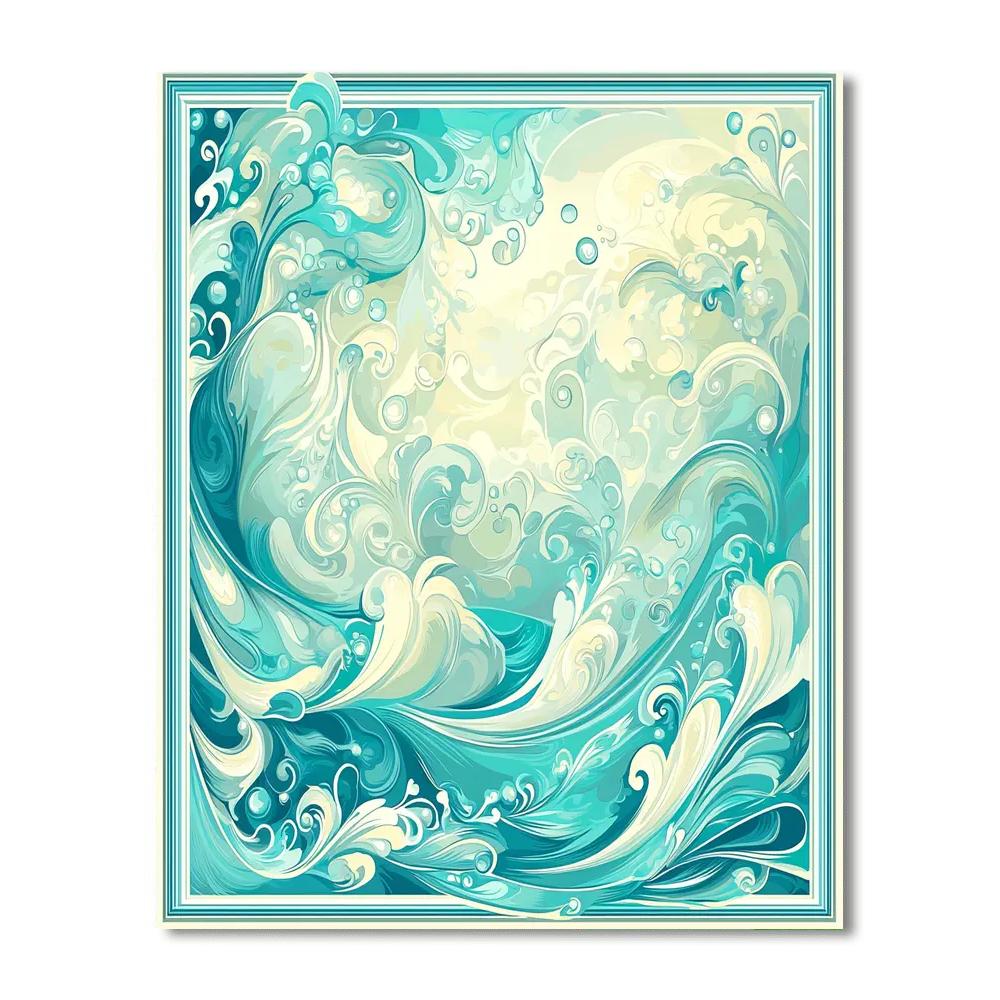 Alphonse Mucha Inspired Aqua Aura  DIY Paint By Numbers