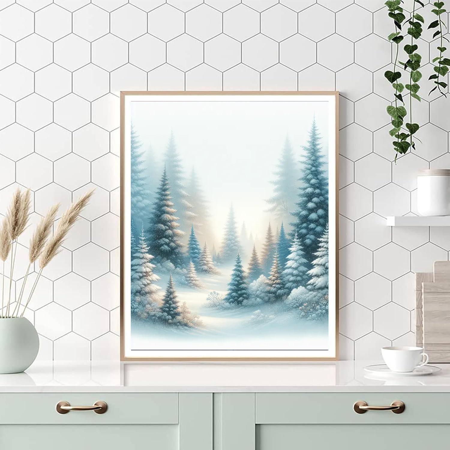 Charming Snowy Forest Paint By Numbers