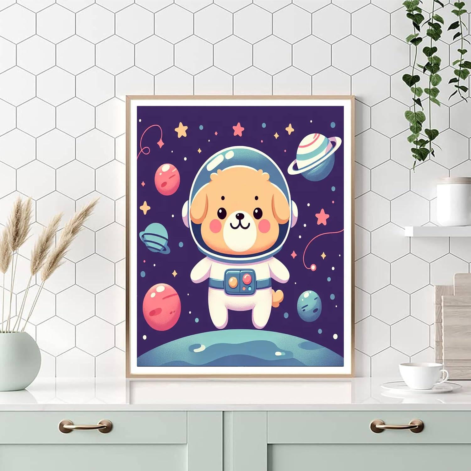 Astronaut Puppy Expedition Numbered Painting Kits