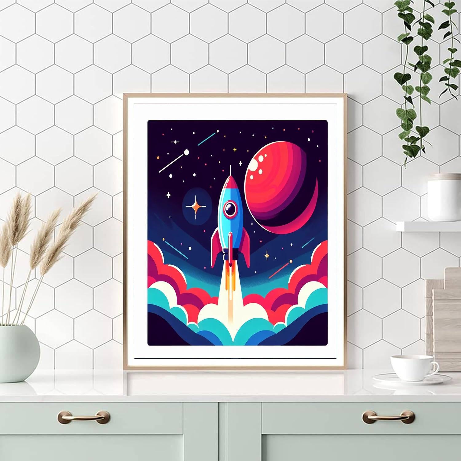 Rocket To Mars Number Painting
