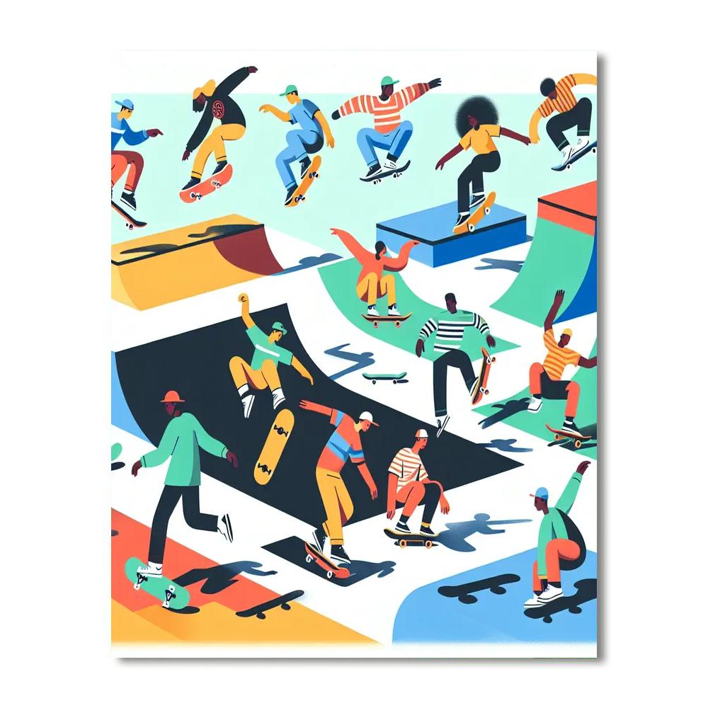 Urban Skate Park DIY Paint By Numbers