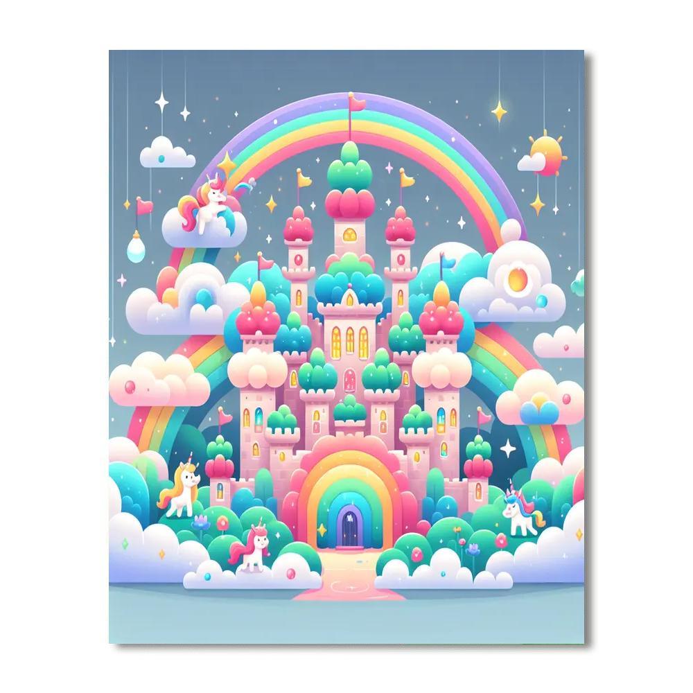 Whimsical Cloud Castle DIY Paint By Numbers