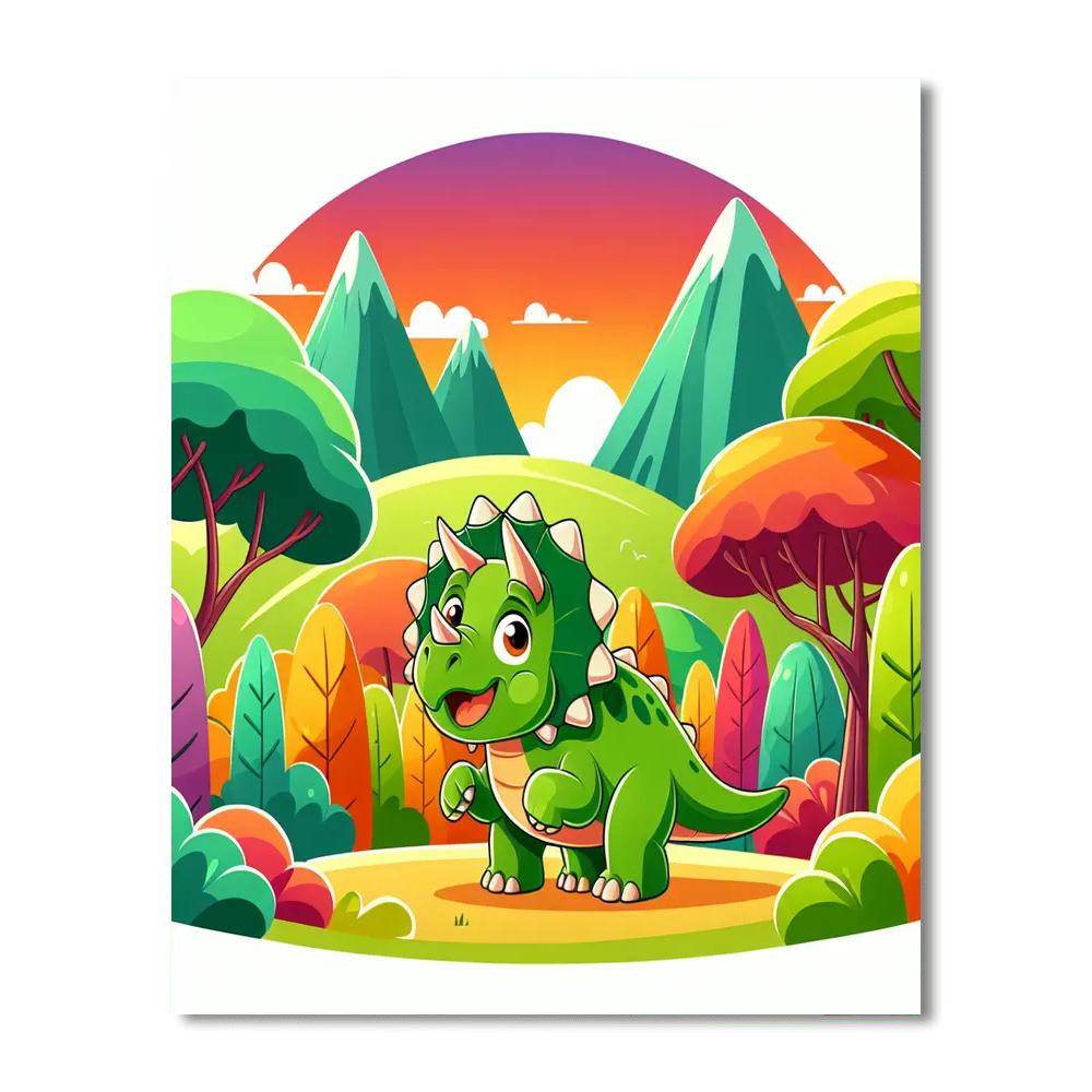 Gigantic Triceratops DIY Paint By Numbers