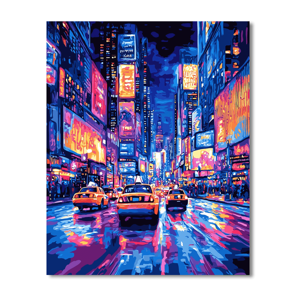 Roy Lichtenstein Inspired Neon Urban Nightscapes  Paint By Number