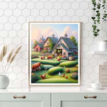 Harmonious Farmyard Scene Paint By Numbers Kits