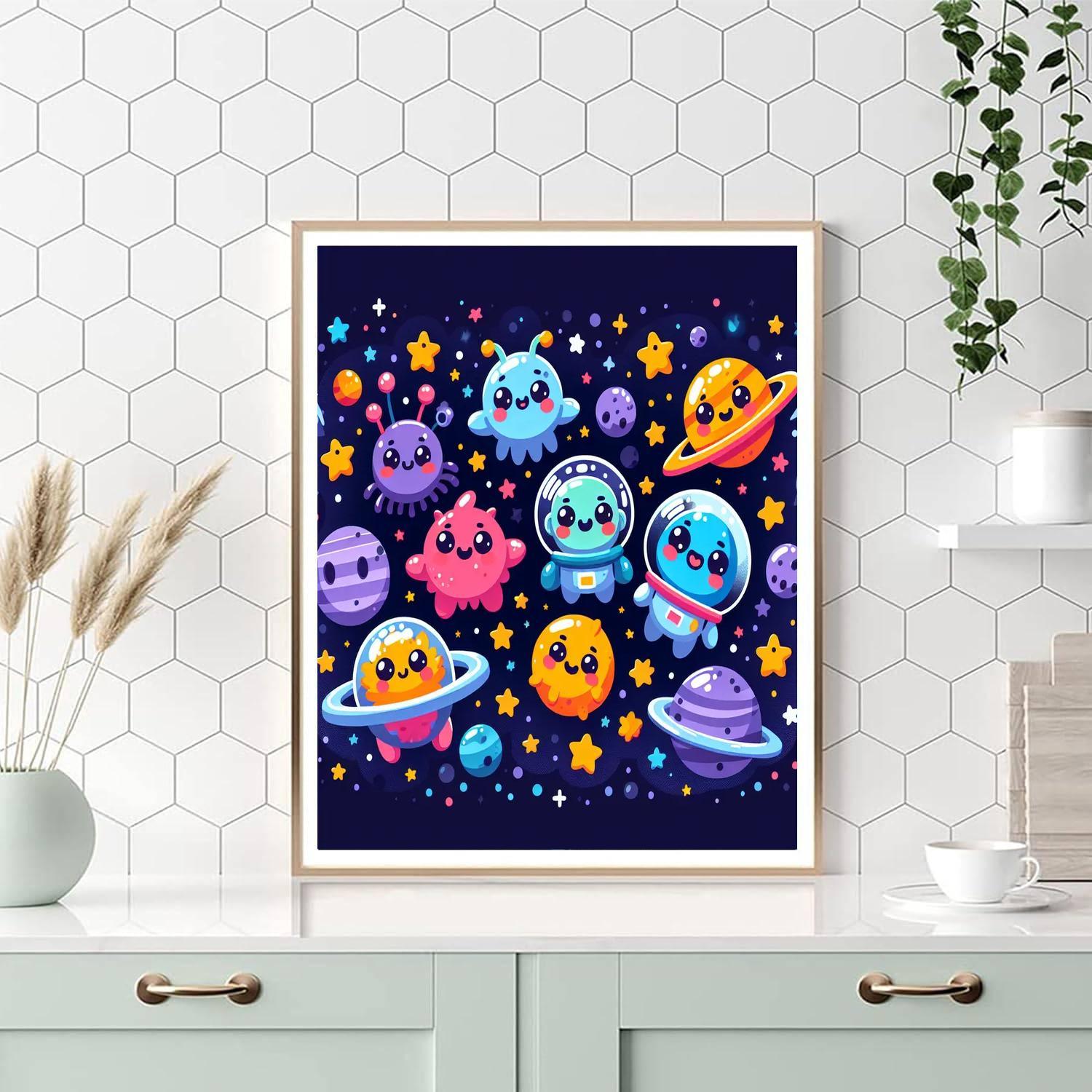 Cosmic Critters In Space Paint By Color
