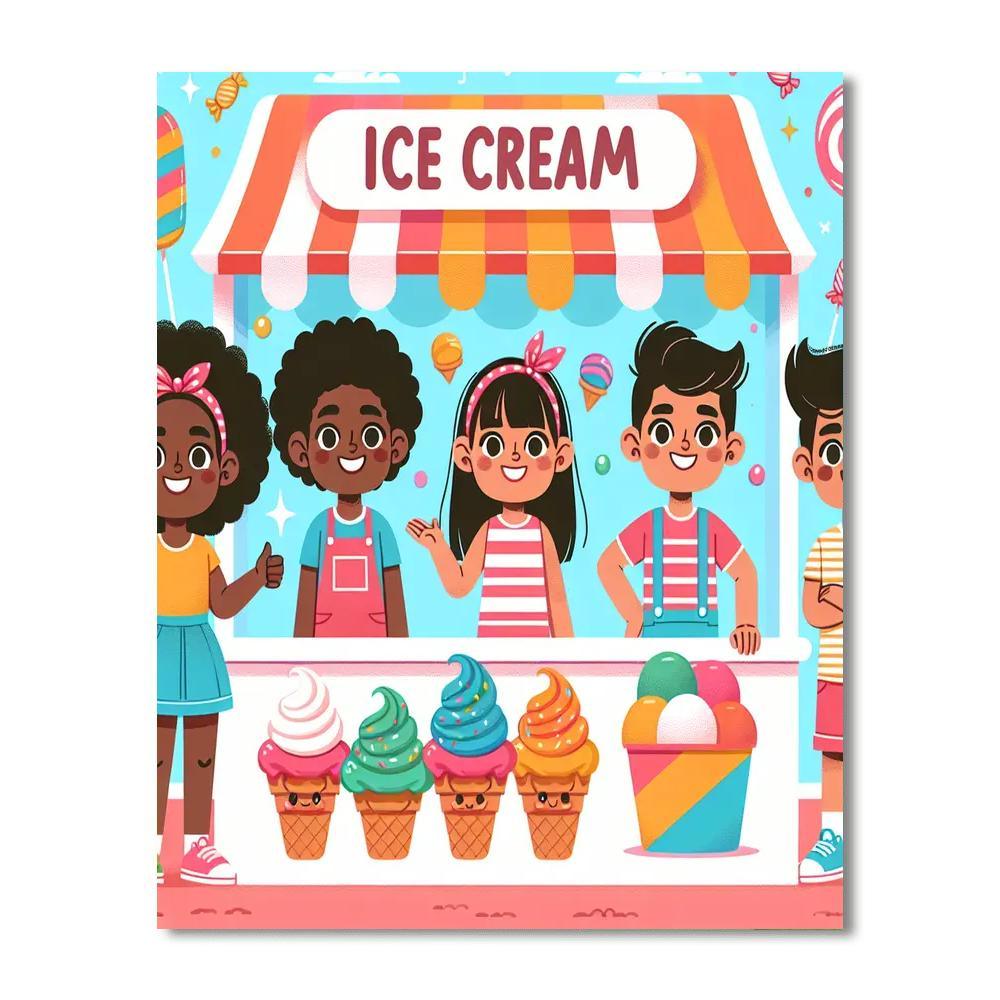 Exciting Ice Cream Shop Paint By Number