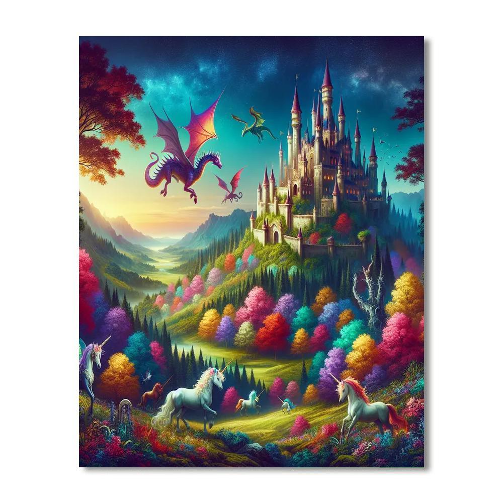 Fantasy Castle Adventure For Kids Numbered Painting Kits