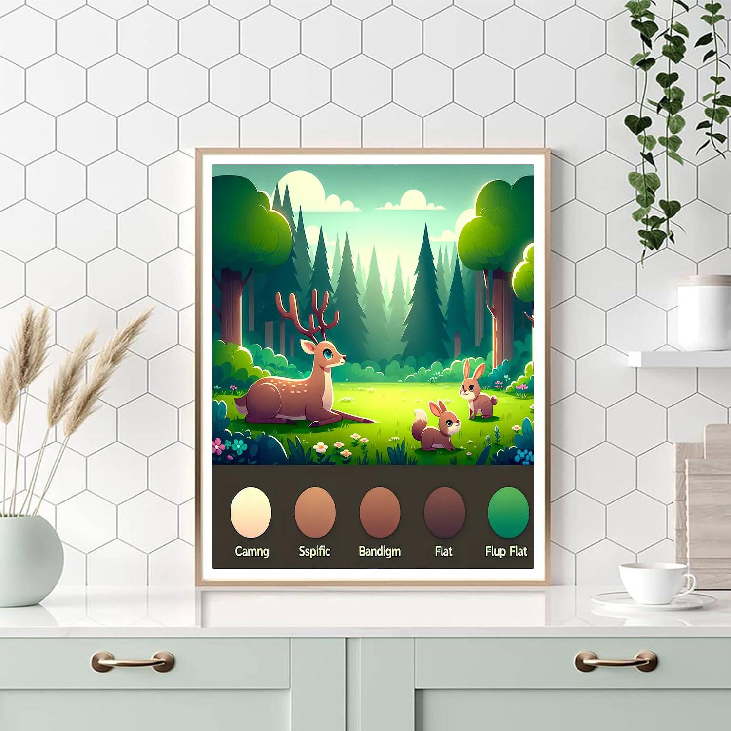 Forest Animal Gathering Painting By Numbers Kit