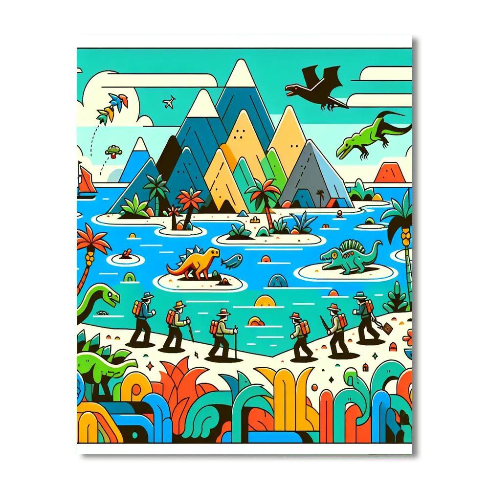 Island Of Adventure And Discovery Paint By Numbers Art