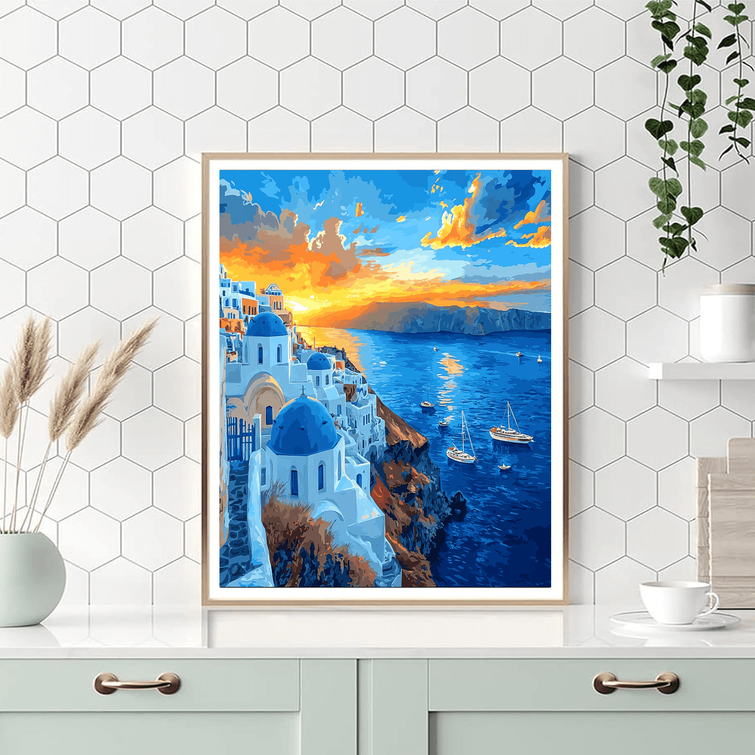 Santorini Caldera DIY Paint By Numbers