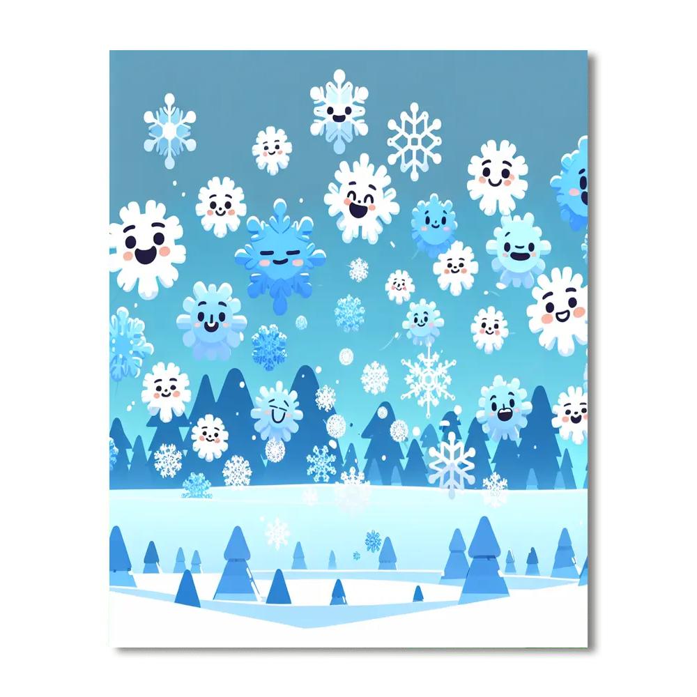 Dancing Snowflakes Painting By Numbers Kit